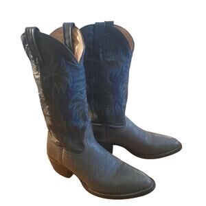 Nocona Womens Gray Cowboy Boots Decorative Shaft Stitching Snip Toes Size 12